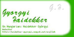 gyorgyi haidekker business card
